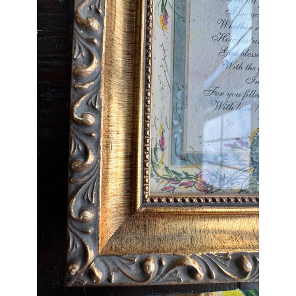 Worlds Greatest Mother Poem Gold Ornate Frame With Floral Border - Picture 3 of 7